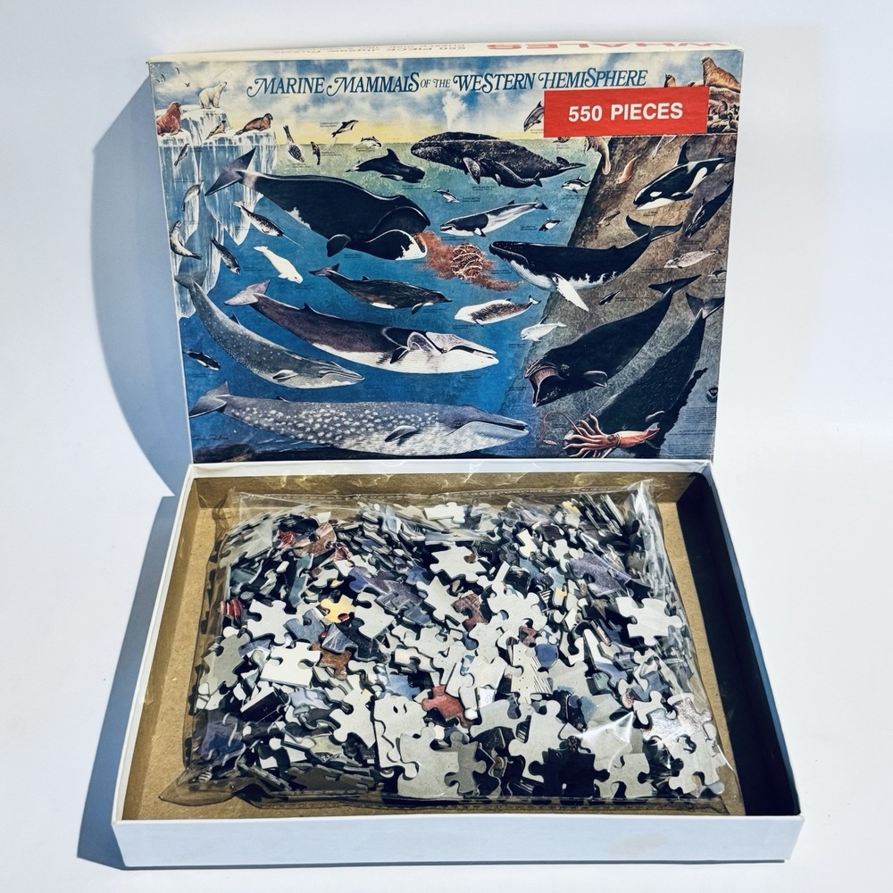 Whales Marine Mammals Of Western‎ Hemisphere 550pc Jigsaw Puzzle 1987 Complete